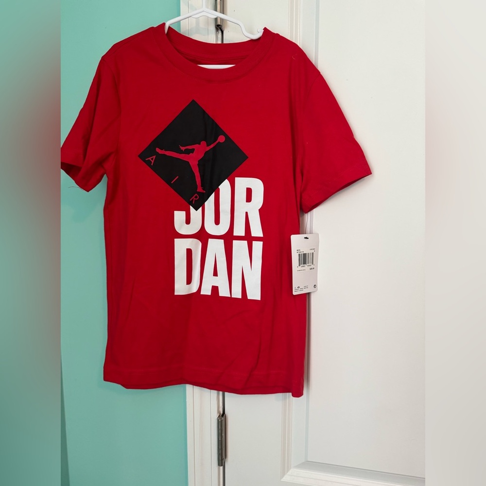 Jordan Kids Red and Black Logo T-Shirt